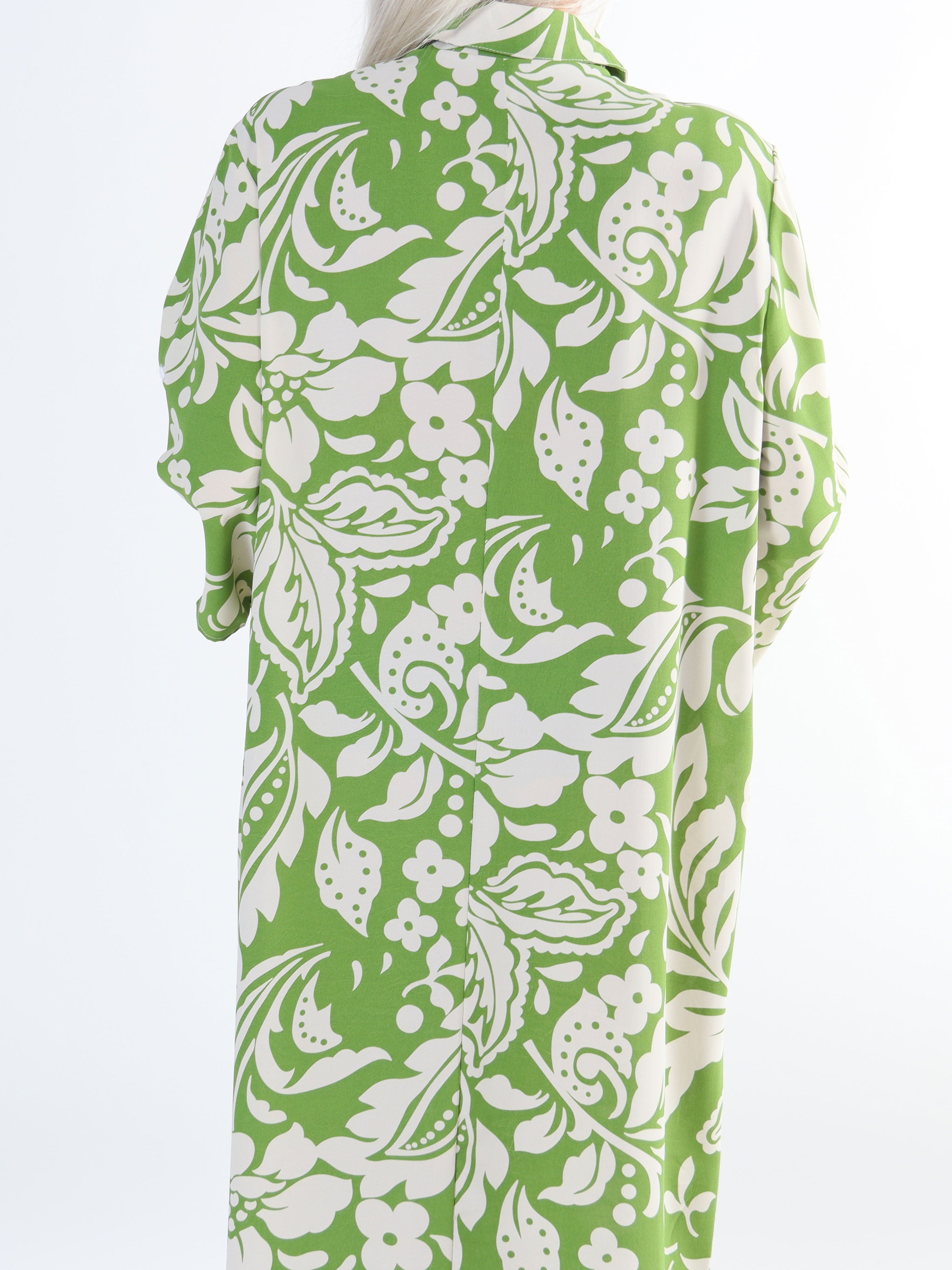 Sanne - Mångfärgad plus size mönstrad skjortklänning